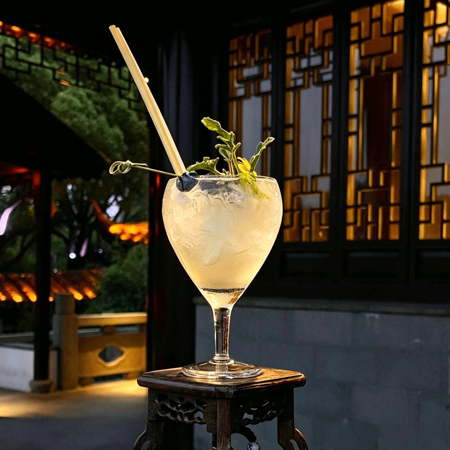 创意水滴形口无铅玻璃高脚鸡尾酒