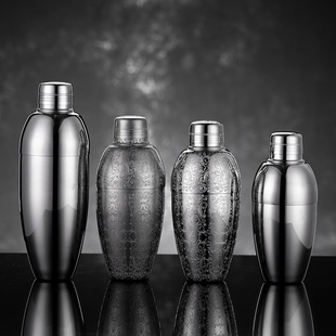 蚀刻波士顿调酒器 不锈钢摇酒壶酒吧调酒工具鸡尾酒shake杯雪克壶