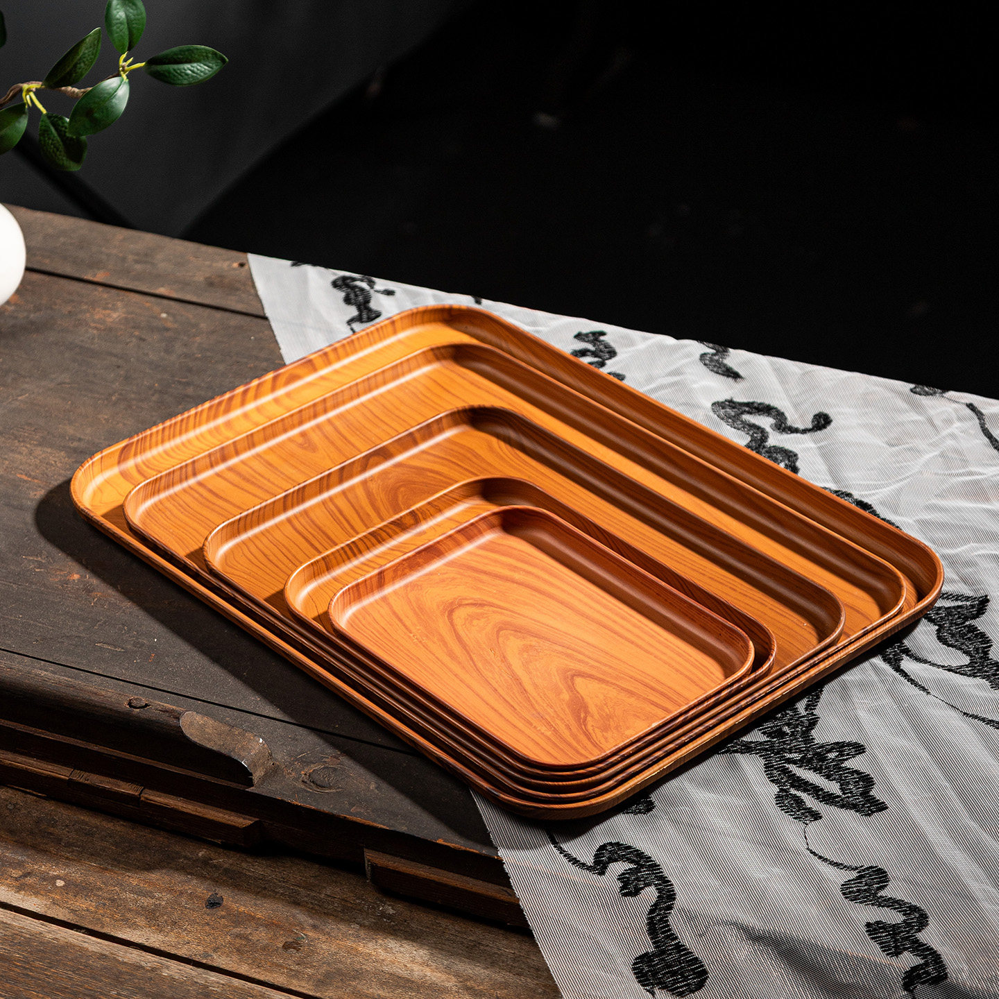 创意仿木纹托盘长方形家用水杯茶杯收纳茶盘塑料商用蛋糕甜品餐盘,餐饮具,餐用托盘,淘宝优惠券,粉丝福利购,淘宝优惠卷
