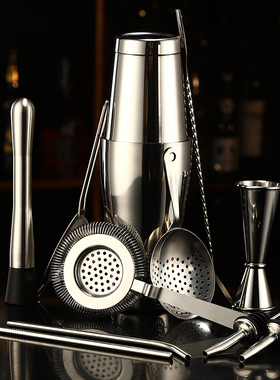 不锈钢调酒套装美式工具调酒工具波士顿摇酒壶调酒器雪克杯Shake