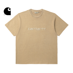 新品 Carhartt T恤男装 LOGO字母刺绣水洗造旧23I110L WIP短袖 经典