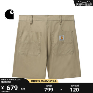 新品 经典 LOGO标签多口袋斜纹布工装 WIP短裤 男装 Carhartt 春季