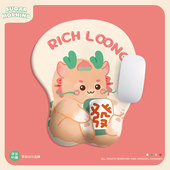 麻将龙可爱鼠标垫护腕屁股手腕垫立体3d胸硅胶腕托软垫女生ins