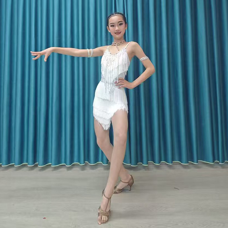 2026新款拉丁舞14岁以上比赛花服女专业艺考舞蹈流苏裙高级表演裙