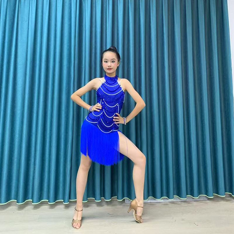 高级拉丁舞14岁以上比赛花服新款专业艺考舞蹈流苏裙成人表演舞裙