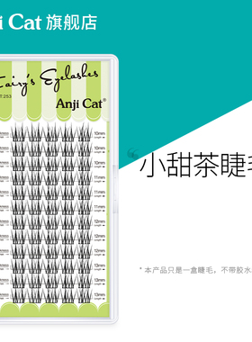 anjicat小甜茶睫毛日常网红款懒人分段式个人嫁接假睫毛混合装