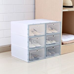 3PCS Transparent plastic shoe box dustproof Shoes cabinet