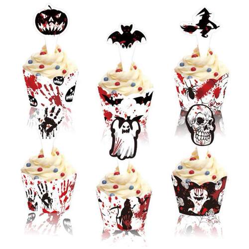 Halloween cake plugins Paper card party holiday decorations