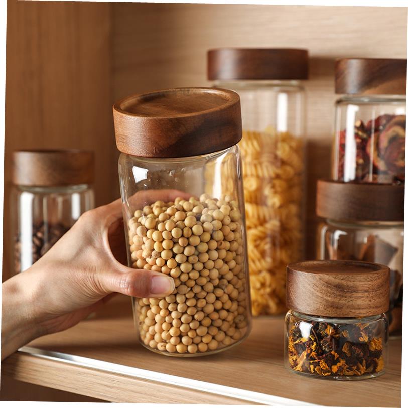 kitchen food glass storage container box can tee bottle pot