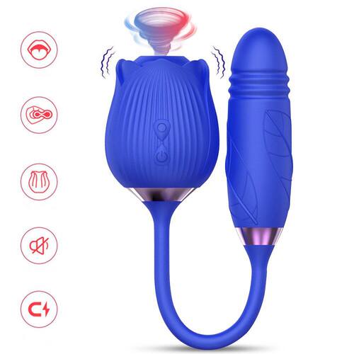 Three in one vibrating tongue lick retractable jump egg