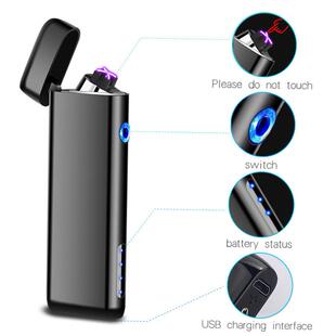 Women Dual Arc Metal USB Lighter细长金属迷你女士点烟器Gift