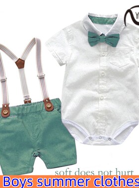Baby Boy Clothes Summer Gentleman Birthday Suits Newborn Par