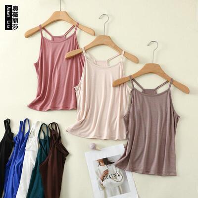 Strap vest, women's short cut, slim on the outside, plus