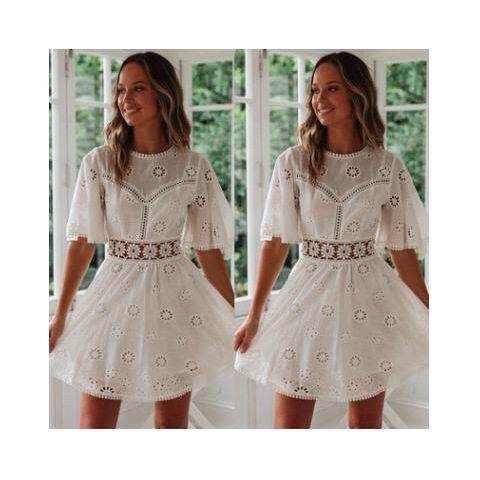 Beautifully photographed hollowed out lace dress with