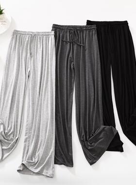 Grey wide leg pants for women, high waisted, hanging