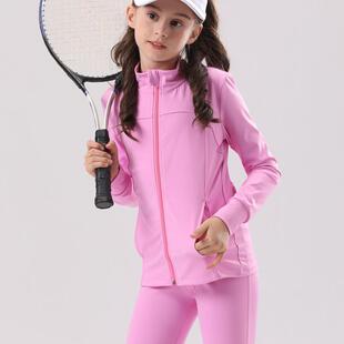 Girls and children's long sleeved zipper jacket for