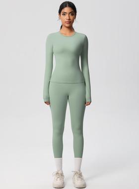 Shaved tight yoga suit set, outdoor running sports set,