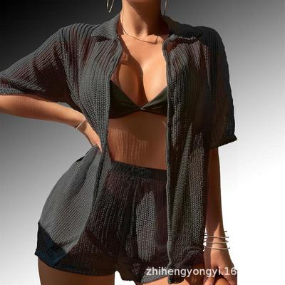 Black hollowed out hooded sweatshirt, split flat corner