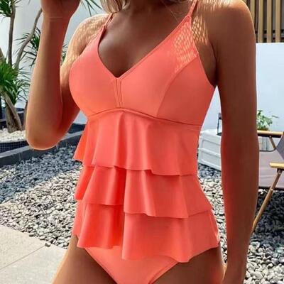 Swimsuit women's ruffled edge camisole bikini