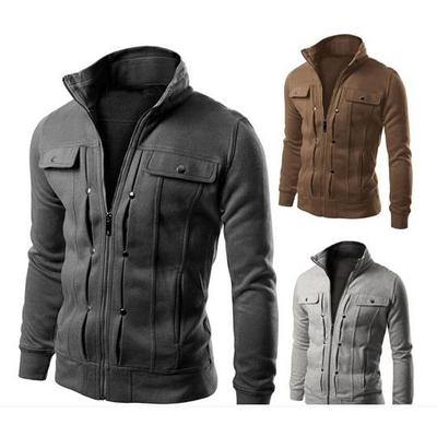 Hoodie with multiple button decorations, men's