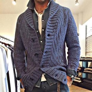 collar knitted jacket Sweater sweater sub cardigan men