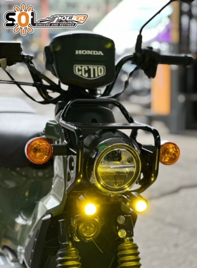 s01适用于本田幼兽110改装高亮度隐藏试摩托车复古越野摩托车射灯