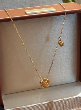 金金平替！亚金高保色玫瑰花项链