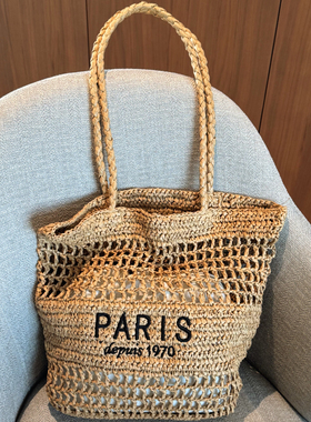 杨杨babytime 自留！刺绣草编大容量海边度假包单肩百搭出游+内胆