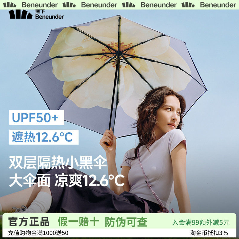 黑胶太阳伞遮阳伞防紫外线蕉下图片