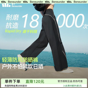 户外机能感山系宽松bf慵懒风休闲裤 登山防风防晒裤 蕉下轻薄速干裤