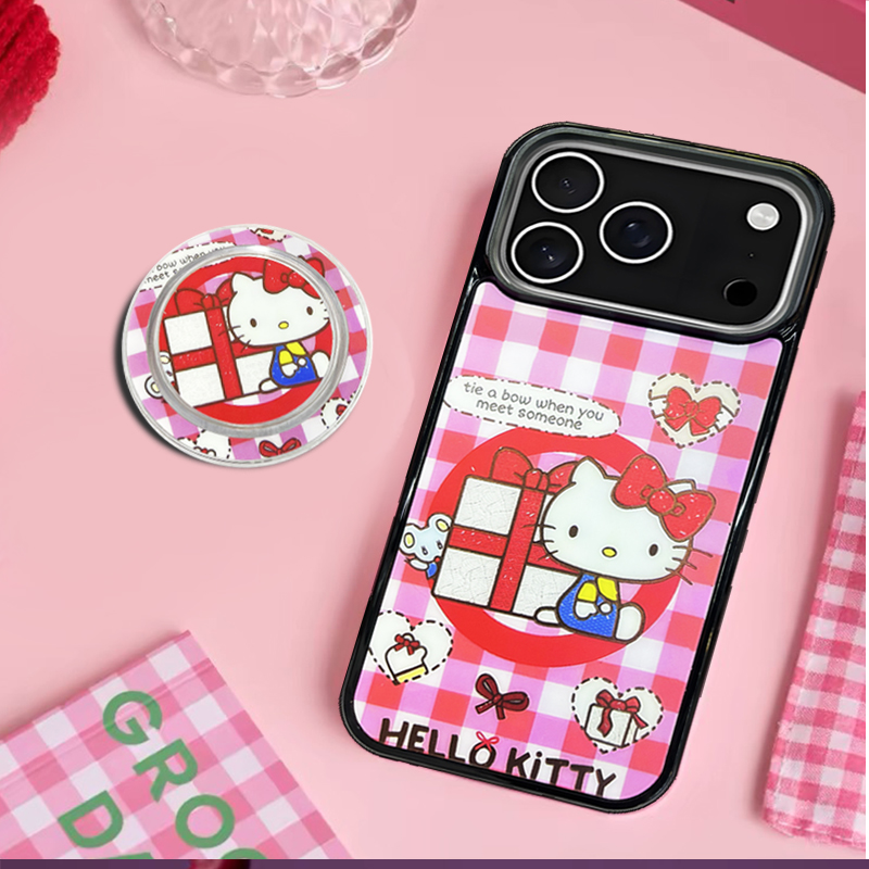 kitty礼物粉色格子适用于苹果12手机保护壳高颜值16promax潮流手机壳创意17pro手机保护套卡通可爱,3C数码配件,手机保护套/壳,淘宝优惠券,粉丝福利购,淘宝优惠卷
