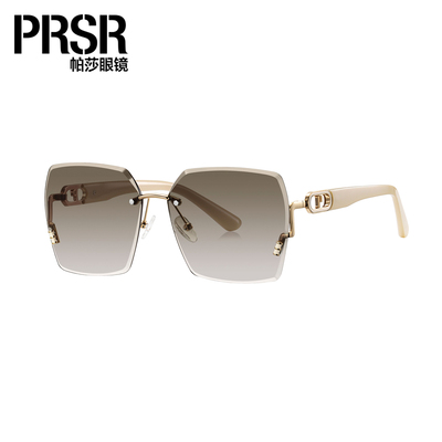 PRSR帕莎2026新款无框太阳镜女士高级感防紫外线奶白大框墨镜大牌