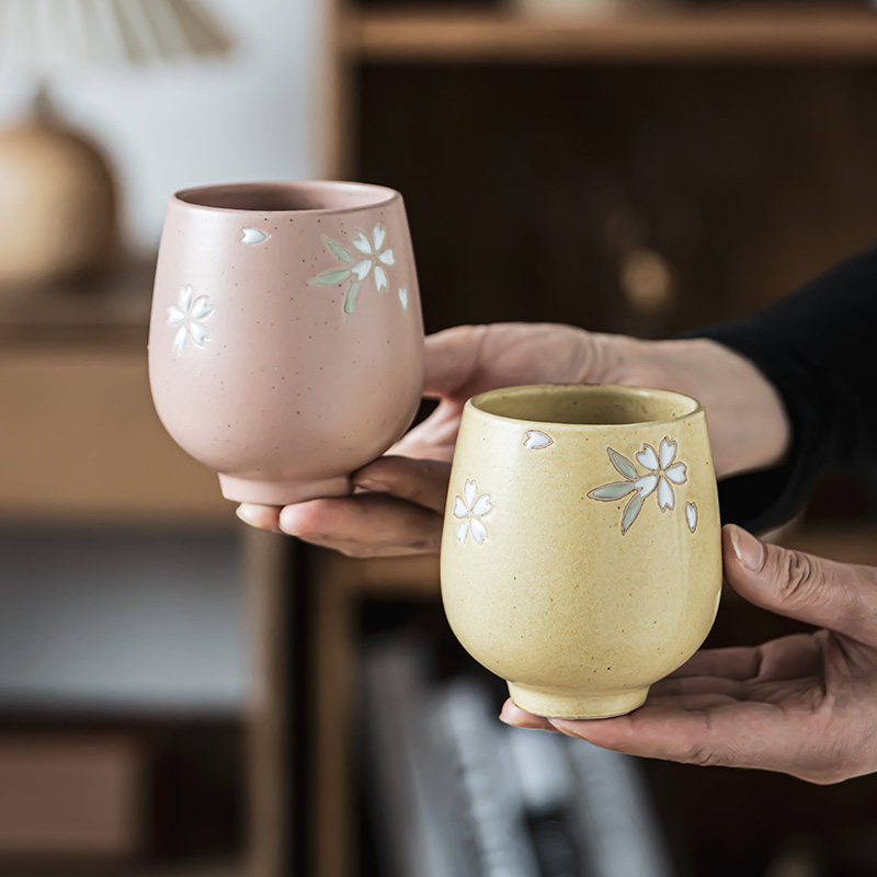高颜值茶杯陶瓷无把杯子日式清酒杯家用汤吞杯主人杯品茗杯喝水杯