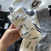 原创25FW字母MAG涂鸦个性 Puffshop 秋冬中筒袜堆堆袜百搭潮流