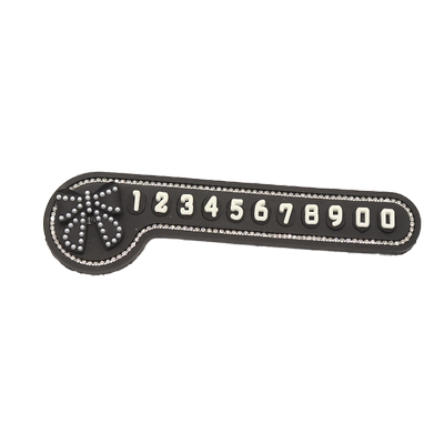 车载临时停车挪车电话蝴蝶结镶钻