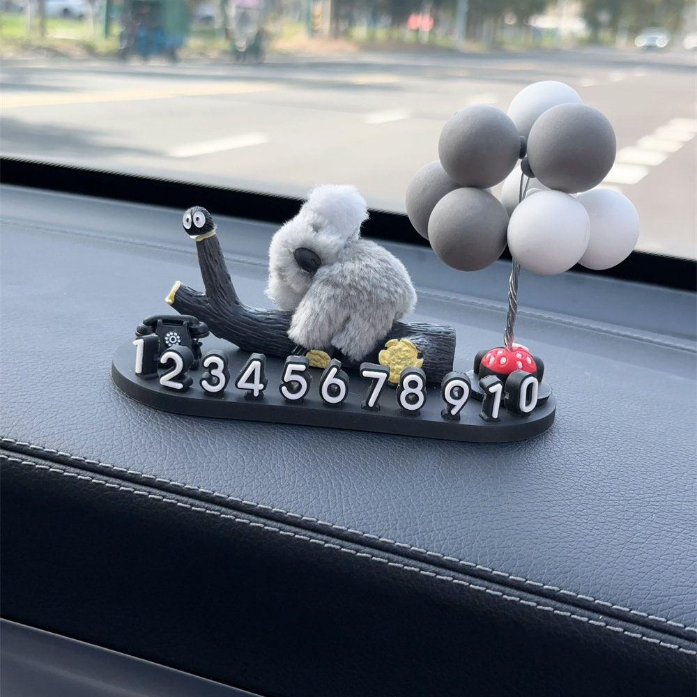 车载临时停车新款挪电话号码牌汽车可爱卡通考拉创意移内停靠摆件