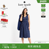 3期免息 新年礼物 kate spadeks 秋日佩斯利印花V领连衣裙