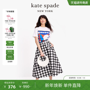 kate 旦礼物 spade dotstee艺术波点印花T恤轻奢休闲 art 元