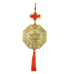 狮咬剑虎头八卦镜铜牌挂件门对门对电梯厕所卫生间挂件睚眦虎头镜