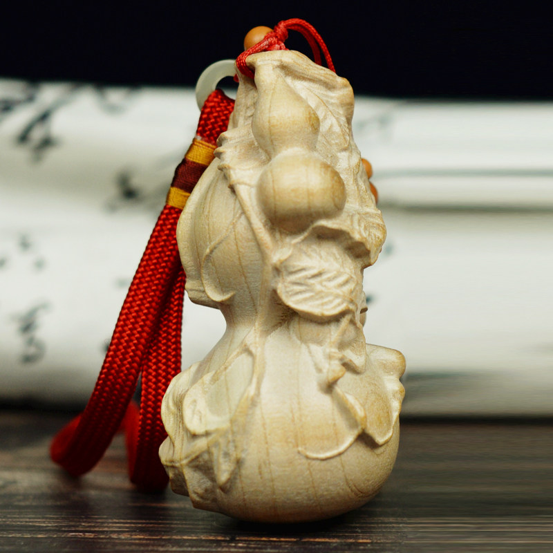 桃木葫芦挂件文玩手把件男士把玩件实木雕刻工艺品挂饰送老人礼物
