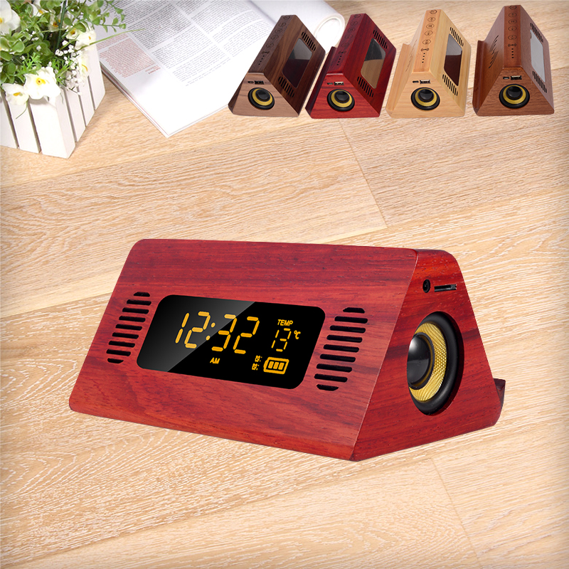 实木制造木质手机无线充电支架蓝牙通话音箱TF插卡收音功能小音响