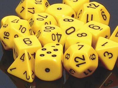 Chessex Manufacturing 25802 Opaque Yellow With Black - 12 mm