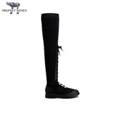 罗杰·维维亚2023新款 Roger Vivier 女靴闪钻饰扣织物拼皮袜靴