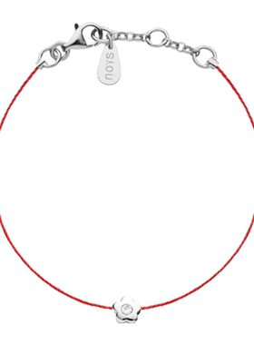 RedLine/红绳女士优雅银花真钻精致螺纹0.05克拉新款手链