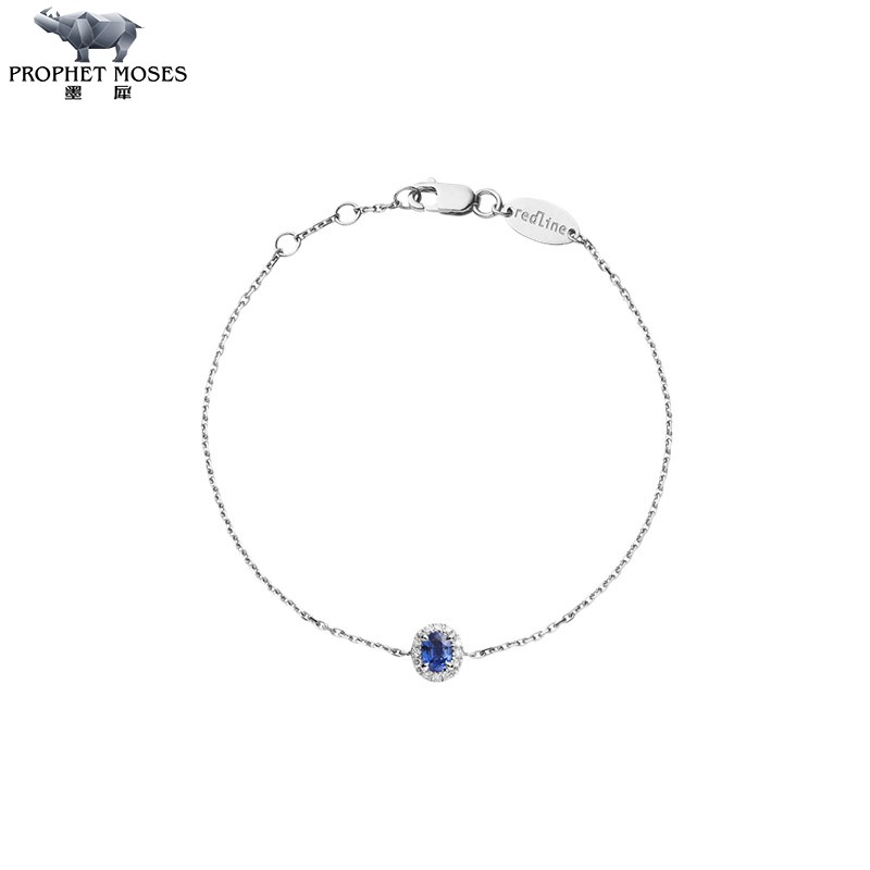 红绳女士钻石蓝宝石金链制手链