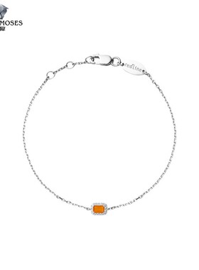 redline/红绳女士2023新款Promesse 0.05克拉方形钻石金链制手链