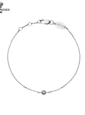 redline/红绳女士2023新款Minimaliste 0.02克拉圆形钻石金链手链