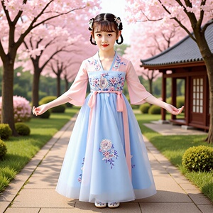 女童夏季汉服唐装公主裙童装古风