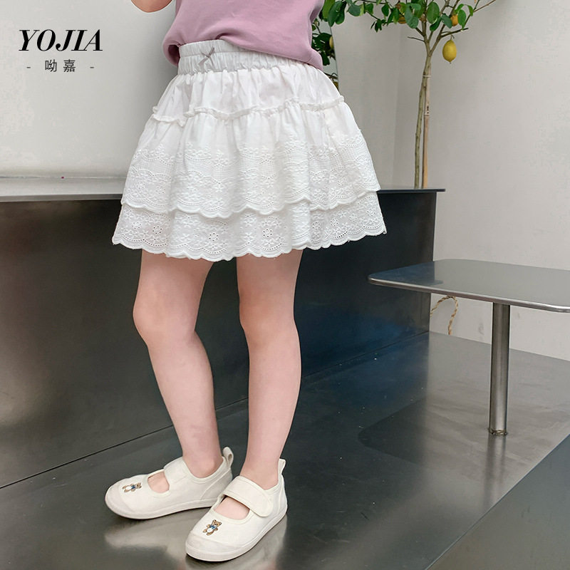 YOJIA女童夏季新款洋气白色裙裤