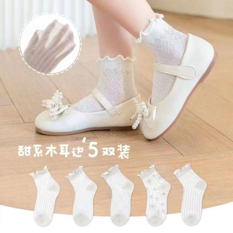 女童春夏季薄款棉质花边公主袜